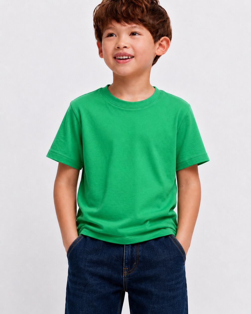 NWT  Hanna Andersson Kids Boys Green Pima Cotton Tee Peru Sz160(14US) deadstock